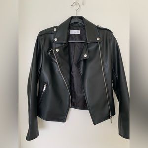 MANGO Faux leather biker jacket